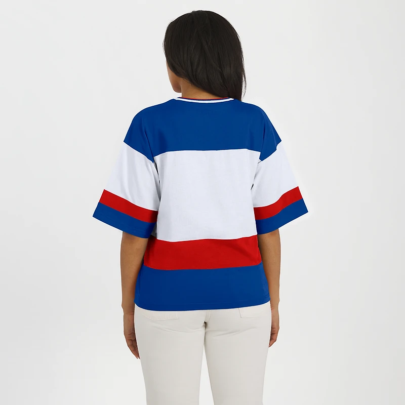 Women's WEAR by Erin Andrews Blue/White New York Rangers Jersey Style Tee
