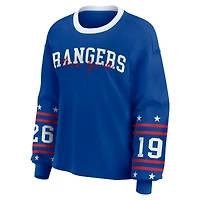 T-shirt de sport à manches longues bleu New York Rangers la marque WEAR by Erin Andrews pour femmes