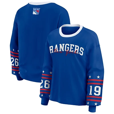 Women's WEAR by Erin Andrews Blue New York Rangers Long-Sleeve Sport T-Shirt