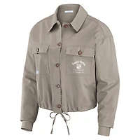 Women's WEAR by Erin Andrews Gray New York Rangers Cinched Button-Up Jacket