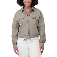 Women's WEAR by Erin Andrews Gray New York Rangers Cinched Button-Up Jacket