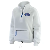 Women's WEAR by Erin Andrews Gray New York Rangers Polar Fleece Quarter-Zip Jacket