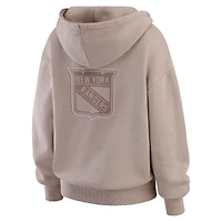 Women's WEAR by Erin Andrews  Tan New York Rangers Washed Pullover Crewdie