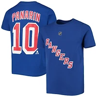 T-shirt bleu pour enfant Artemi Panarin, joueur des Rangers de New York, avec son nom et numéro