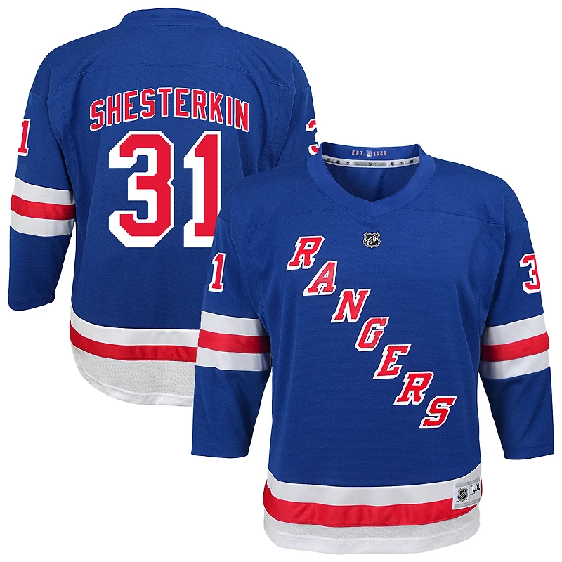 Youth Igor Shesterkin Blue New York Rangers Home Replica Player Jersey