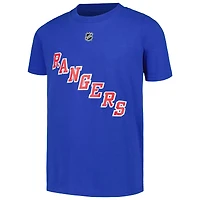 T-shirt bleu avec nom et numéro de joueur des Rangers New York Igor Shesterkin pour jeunes