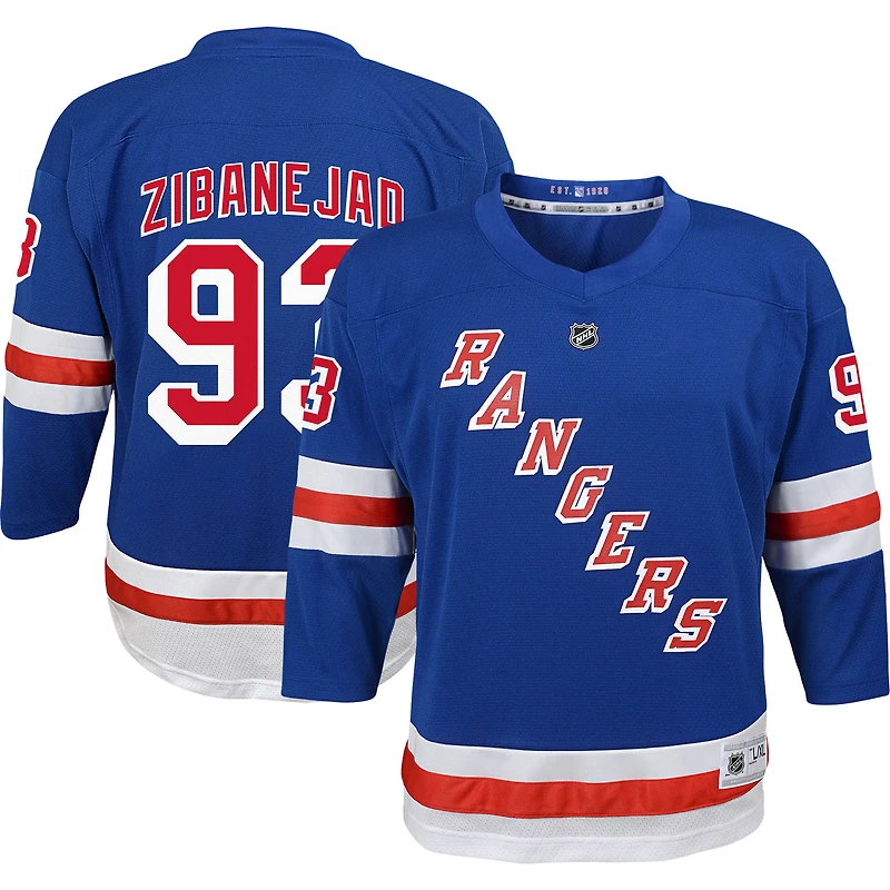 Maillot de joueur réplique à domicile bleu Mika Zibanejad des Rangers New York pour jeunes