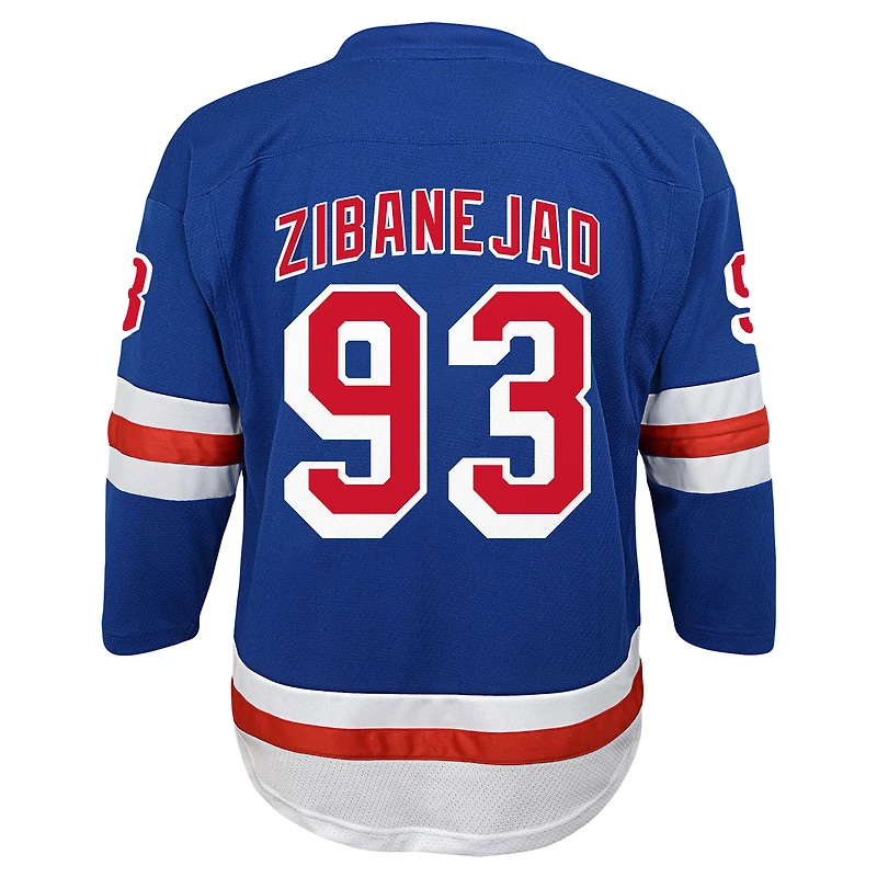 Maillot de joueur réplique à domicile bleu Mika Zibanejad des Rangers New York pour jeunes