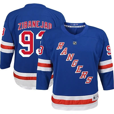 Maillot de joueur réplique à domicile bleu Mika Zibanejad des Rangers New York pour jeunes