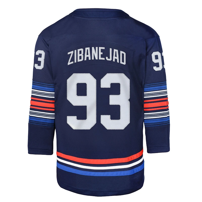Maillot de joueur alternatif premier ministre des Rangers New York la marine Mika Zibanejad pour jeunes