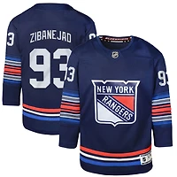 Maillot de joueur alternatif premier ministre des Rangers New York la marine Mika Zibanejad pour jeunes