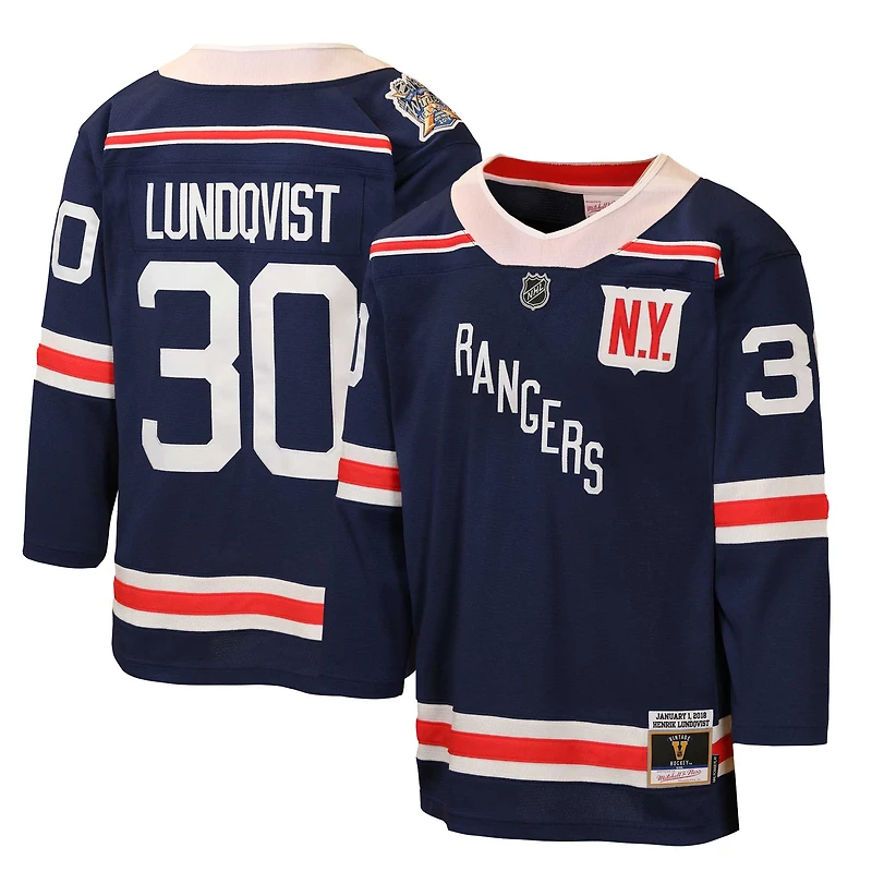 Youth Mitchell & Ness Henrik Lundqvist Navy New York Rangers 2018 Winter Classic Power Play Jersey