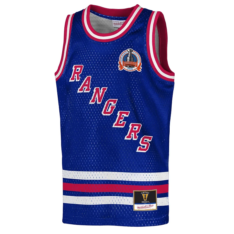 Youth Mitchell & Ness Mark Messier Blue New York Rangers Maxxed Out Fashion Basketball Jersey