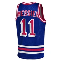 Maillot de basketball Mitchell & Ness Mark Messier bleu New York Rangers Maxxed Out pour jeunes
