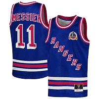 Maillot de basketball Mitchell & Ness Mark Messier bleu New York Rangers Maxxed Out pour jeunes