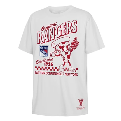 T-shirt blanc Mitchell & Ness pour jeunes des Rangers de New York