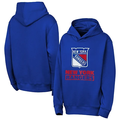 Sweat à capuche bleu New York Rangers Back to Basics pour jeunes Outerstuff