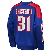 Youth Outerstuff Igor Shesterkin Blue New York Rangers Best Defense Name & Number Crewneck Sweatshirt