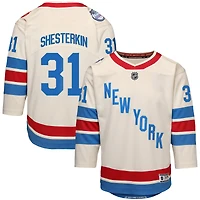 Maillot Premier Outerstuff Jeunesse Igor Shesterkin Blanc New York Rangers 2026 Classique Hivernale de la LNH
