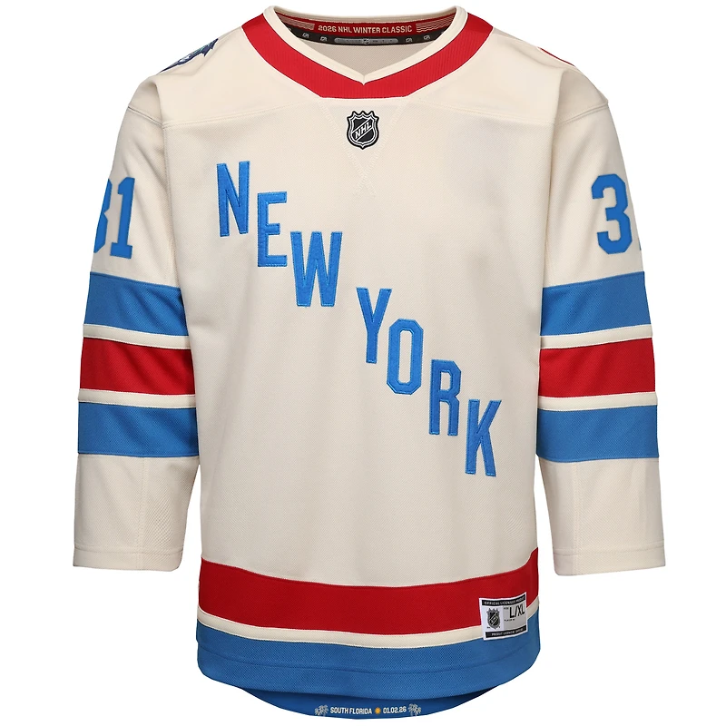Maillot Premier Outerstuff Jeunesse Igor Shesterkin Blanc New York Rangers 2026 Classique Hivernale de la LNH