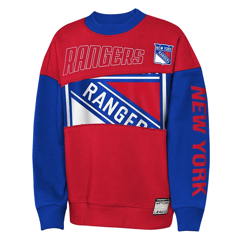 Sweat-shirt Impact Player rouge/bleu des New York Rangers pour jeunes Outerstuff