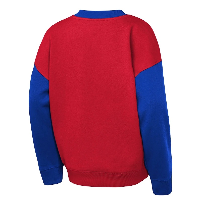 Youth Outerstuff Red/Blue New York Rangers Impact Player Sweatshirt