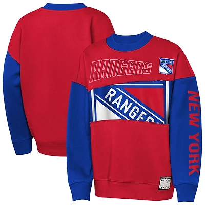 Youth Outerstuff  Red/Blue New York Rangers Impact Player Sweatshirt