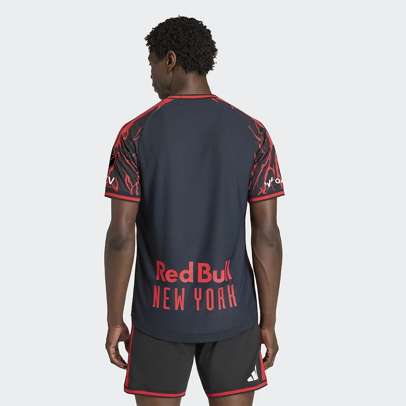 Men's adidas Black New York Red Bulls 2026 The Rooted Kit On-Field Authentic Patch Jersey