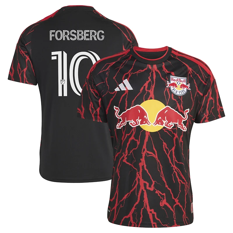 Men's adidas Emil Forsberg Black New York Red Bulls 2026 The Rooted Kit Replica Jersey