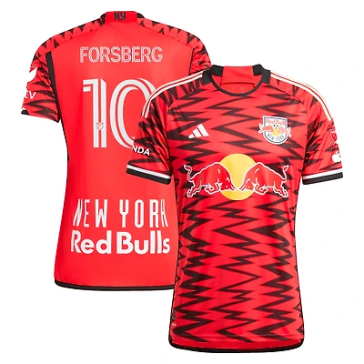 Men's adidas Emil Forsberg Red New York Bulls 2024 Legacy Authentic Player Jersey