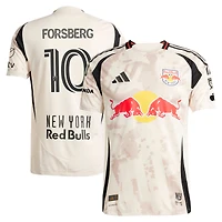Men's adidas Emil Forsberg Tan New York Red Bulls 2025 Stone Kit Authentic Player Jersey