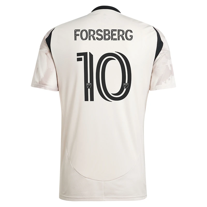 Men's adidas Emil Forsberg Tan New York Red Bulls 2025 Stone Kit Replica Player Jersey