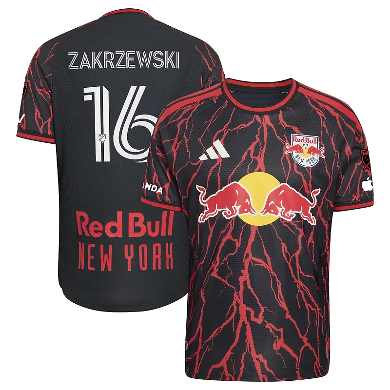 Men's adidas Julian Hall Black New York Red Bulls 2026 The Rooted Kit On-Field Authentic Patch Jersey