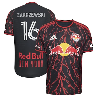 Men's adidas Julian Hall Black New York Red Bulls 2026 The Rooted Kit On-Field Authentic Patch Jersey