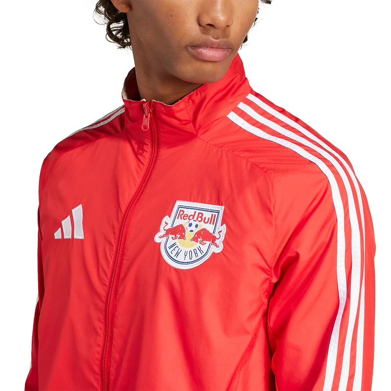 Men's adidas Red/White New York Red Bulls 2025 Anthem Reversible Full-Zip Jacket