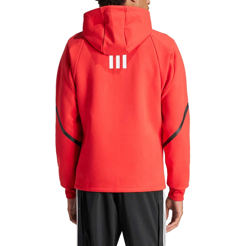 Veste adidas rouge New York Red Bulls 2024 Anthem Travel à manches raglan et fermeture éclair pour homme