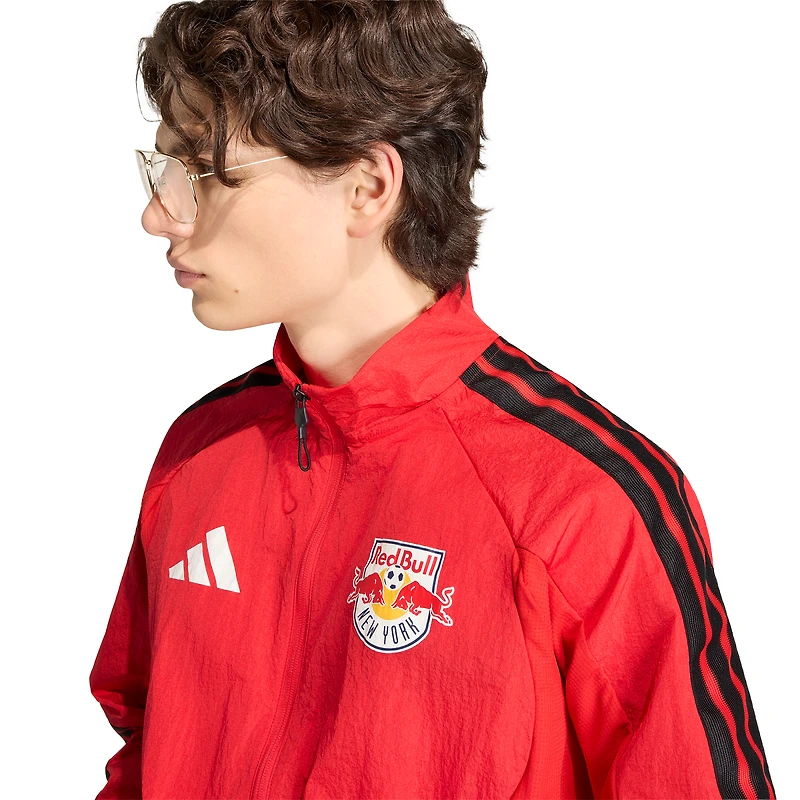 Veste raglan zippée adidas rouge New York Red Bulls 2026 Anthem pour homme