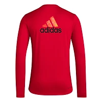Men's adidas Red New York Bulls Local Pop AEROREADY Long Sleeve T-Shirt