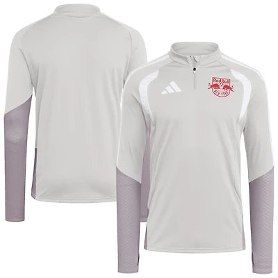 Men's adidas Silver New York Red Bulls 2026 Tiro Competition Quarter-Zip Training Top