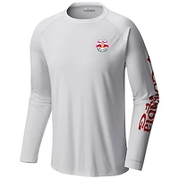 Men's Columbia White New York Red Bulls Terminal Tackle Long Sleeve T-Shirt