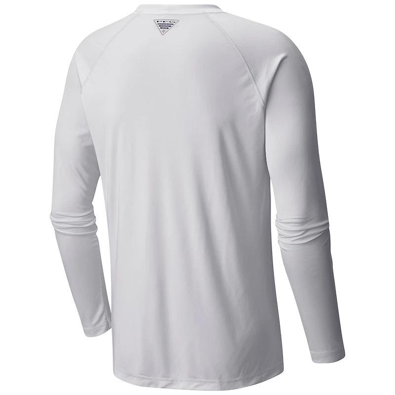 Men's Columbia White New York Red Bulls Terminal Tackle Long Sleeve T-Shirt