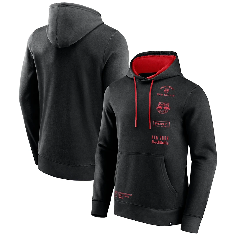 Sweat à capuche noir pour la mi-temps des Red Bulls de New York marque Fanatics hommes