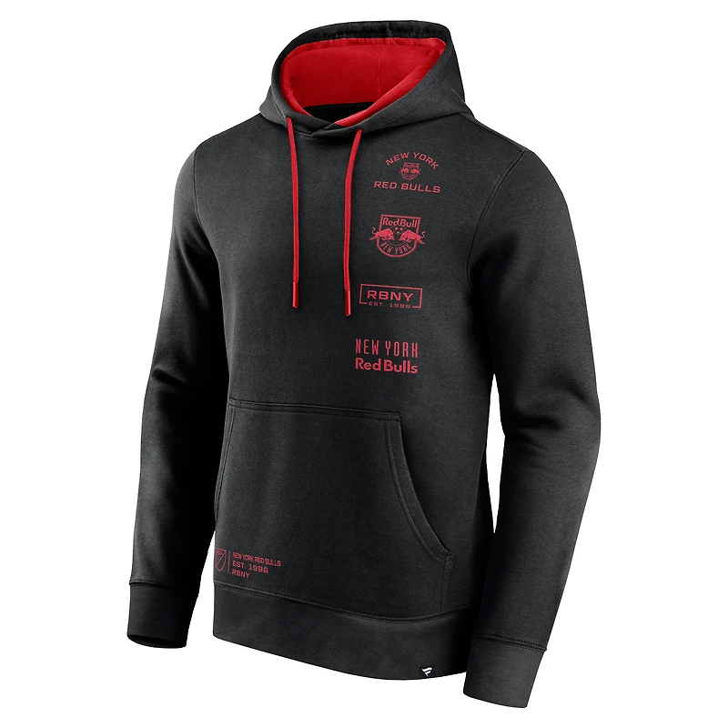Sweat à capuche noir pour la mi-temps des Red Bulls de New York marque Fanatics hommes