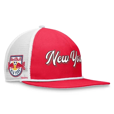Men's Fanatics Red/White New York Red Bulls True Classic Golf Snapback Hat