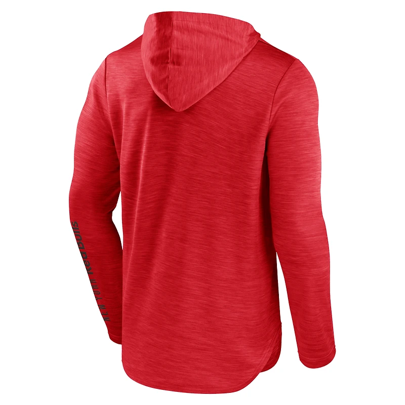 Men's Fanatics Red New York Bulls First Period Space-Dye Pullover Hoodie
