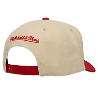 Men's Mitchell & Ness  Cream/Red New York Red Bulls Upside Down Pro Pinch Snapback Hat
