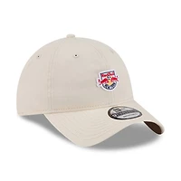 Casquette ajustable New Era beige pour homme, logo micro de l'équipe des New York Red Bulls, modèle 9TWENTY