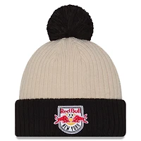 Men's New Era  Khaki New York Red Bulls 2025 Jersey Hook Cuff Knit Hat with Pom
