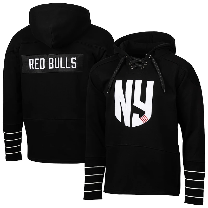 Sweat à capuche lacets noir pour homme, motif Sport Design Sweden New York Red Bulls, Hat Trick Hockey