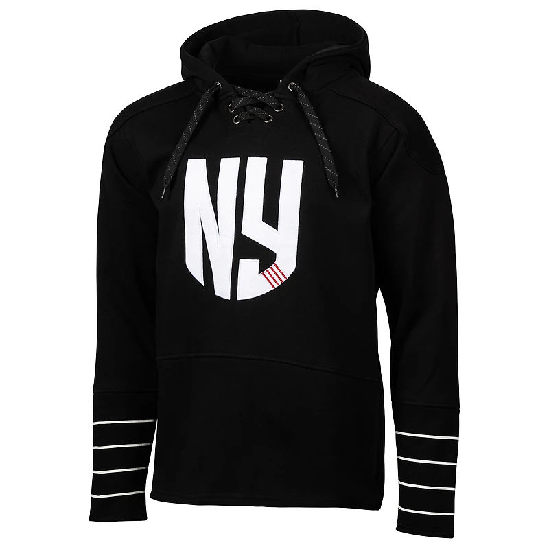 Sweat à capuche lacets noir pour homme, motif Sport Design Sweden New York Red Bulls, Hat Trick Hockey